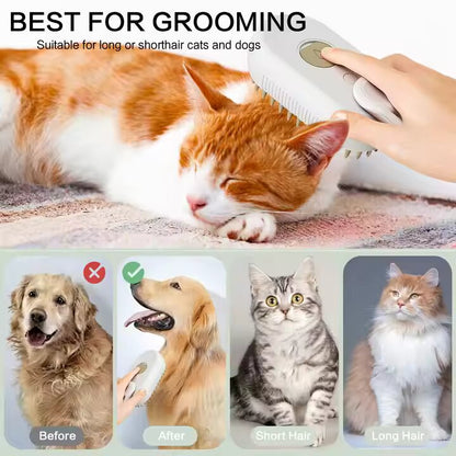 Brosse de Massage Électrique 3 en 1 pour Chats