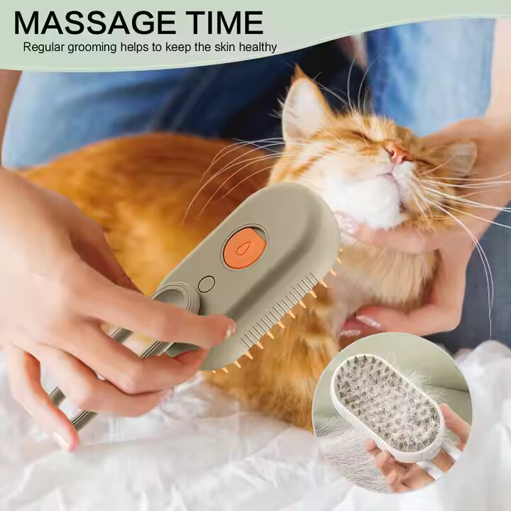 Brosse de Massage Électrique 3 en 1 pour Chats